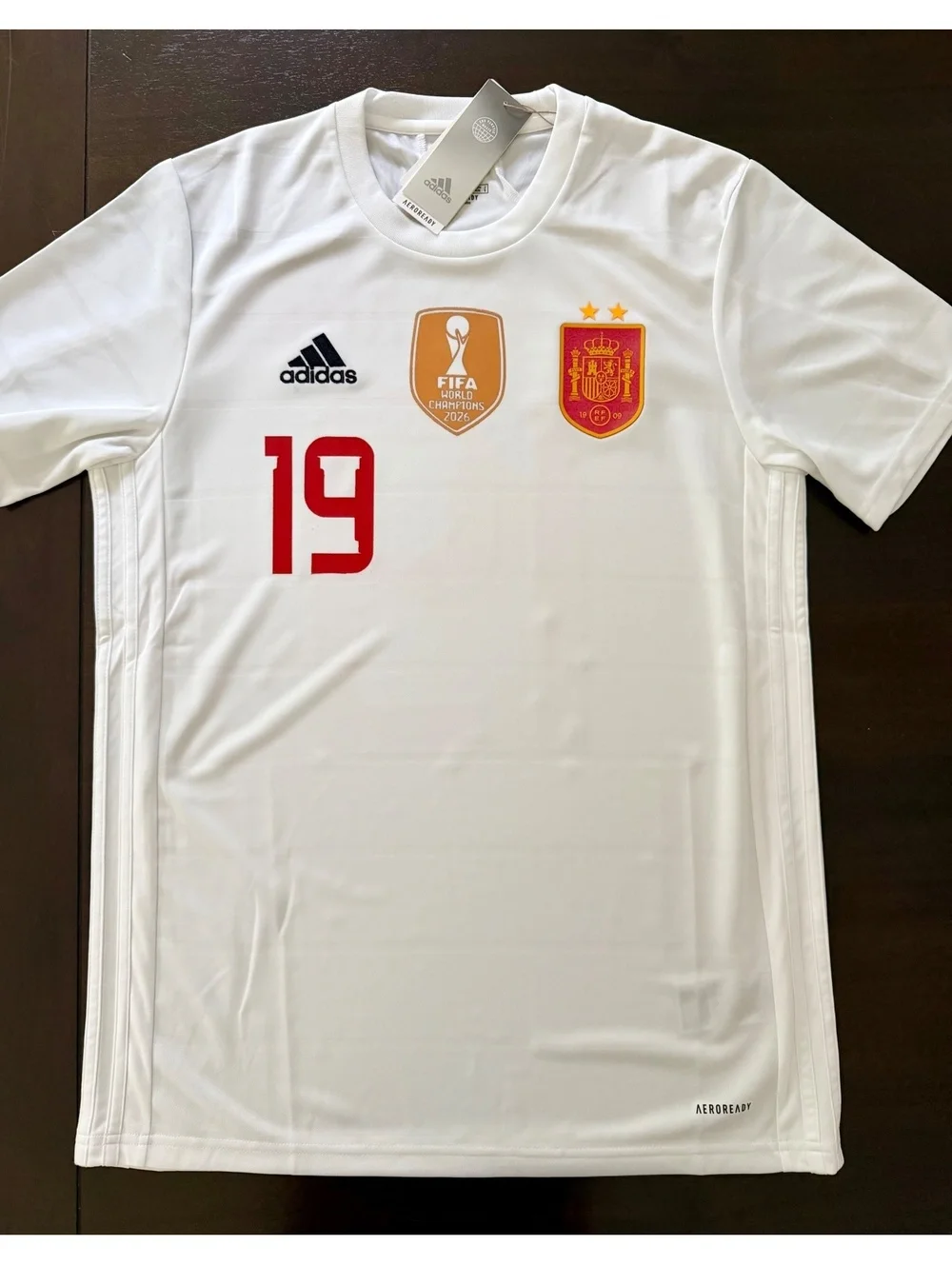 2 Starts World Champions badge Lamine Yamal Spain Adidas Jersey Small